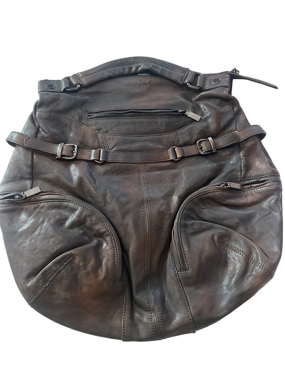 Andrew Marc brown hobo leather bag